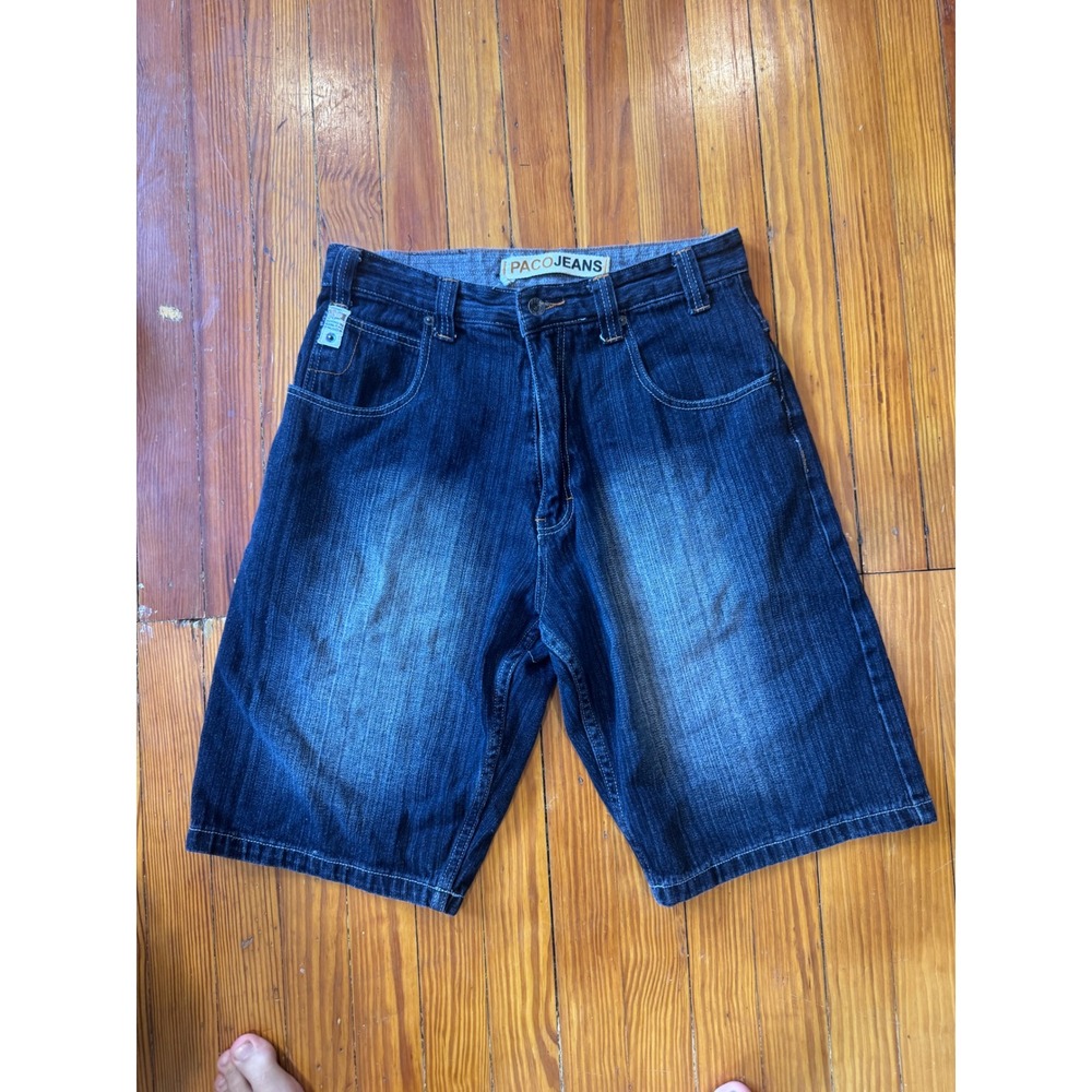 Vintage Paco Jeans Mens 32 Baggy Denim Shorts Y2K Dark Wash Wide Leg Streetwear